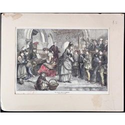 M.W. Ridley Antique Print -Village Choir London 1870s