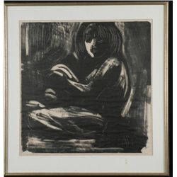 Original Painting Woman Vintage in Frame