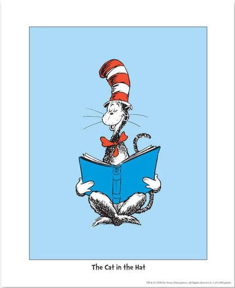 3) Dr. Seuss Prints- Cat in the Hat, Thing 1 & 2 Intro