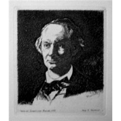 Manet Posthumous Etching Portrait of Beaudelaire