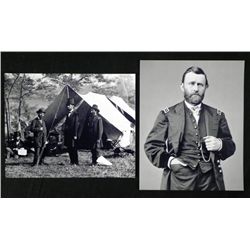 2 Photos Civil War Abraham Lincoln, Ulysses S. Grant