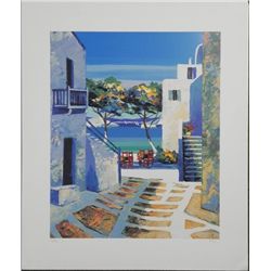 Signed and Numbered Kerfily Serigraph Print Mykonos II