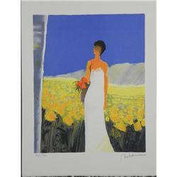 Emile Bellet Parmi Les Tournesols S/N Lithograph Print