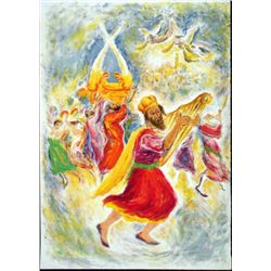 Ira Moskowitz Signed Judaic Litho Art Print Victory