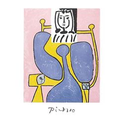 Pablo Picasso Marina Art Print Woman and Blue Rose