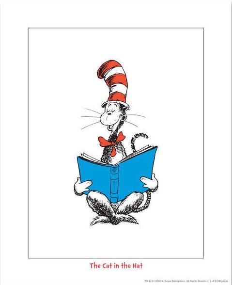 4 Dr Seuss Prints One Fish Two Fish Cat In The Hat