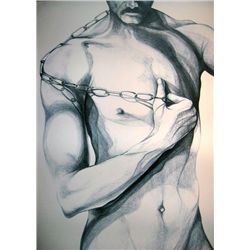 Lowell Nesbitt Signed Art Print Litho 1979 Gay Nude 3