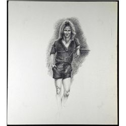 Don Weaver Pen Ink Drawing Original 1980's Man Walking