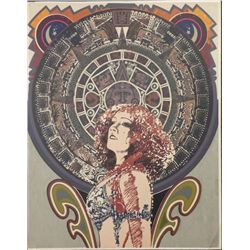 John Asquith Signed Aztek Calendar Lady Poster Print