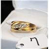 Image 1 : GENTLEMENS 14K YELLOW GOLD DIAMOND RING WITH  FIVE CHANNEL SET ROUND FULL CUT DIAMONDS SET  IN A 14K