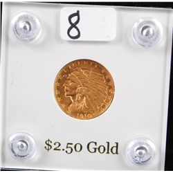 1910 $2 1/2 INDIAN GOLD COIN FROM SAFE  DEPOSIT (LOWEST GRADE FOR A 1910 IN COIN WORLD IS  $360.00)