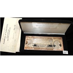 1995 $500 8 OUNCE (HALF POUND) .999 FINE  SILVER BAR WITH THE  ORIGINAL BOX AND  CERTIFICATE OF AUTH