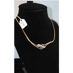LADIES 18K YELLOW GOLD DIAMOND NECKLACE WITH  23 SI/H BAGUETTE CUT CHANNEL SET DIAMONDS -  APPRAISED