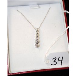 SIGNED "TIFFANY & CO." DIAMOND NECKLACE -  WITH SIX BEZEL SET DIAMONDS (APPROX. 3/4CTTW)  - APPRAISE
