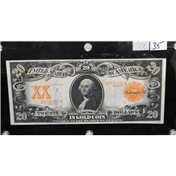 RARE $20 GOLD CERTIFICATE - LARGE SIZE -  SERIES 1906 - SELLER GRADED @ XF+