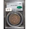 Image 1 : RARE 1802 DRAPED BUST HALF DOLLAR - PCGS XF40  (CAC)