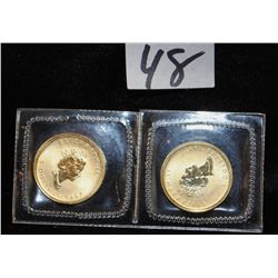 TWO 1997 1/10TH OUNCE 9999 FINE GOLD MAPLE  LEAFS - SOLD PER COIN TIMES 2