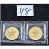 Image 2 : TWO 1997 1/10TH OUNCE 9999 FINE GOLD MAPLE  LEAFS - SOLD PER COIN TIMES 2