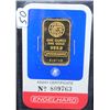 Image 1 : ENGELHARD ONE OUNCE 999.9 FINE GOLD BAR -  ASSAY CERTIFICATE NO. 809763