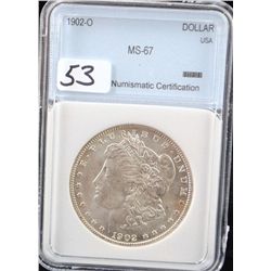 1902-2 MORGAN DOLLAR - NNC MS67 - A MS67  LISTS @ $6,500.00