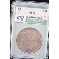 1896 MORGAN DOLLAR - NTC MS68 - A MS68 LISTS  @ $20,000.00