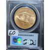 Image 2 : RARE 1908 $20 SAINT GAUDENS NO/MOTTO GOLD  COIN - PCGS MS66 - "WELLS FARGO NEVADA GOLD  PEDIGREE" - 