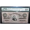 Image 1 : 1864 $50 CSA NOTE - PMG 53 #26869 - SCARCE!!