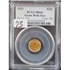 Image 1 : RARE 1922 $1 GRANT (W/STAR) COMMEMORATIVE  GOLD COIN - PCGS MS66 - PCGS WEBSITE LISTS A  MS66 @ $3,3