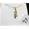 Image 1 : WOMENS 14K YELLOW GOLD  DIAMOND PENDANT AND  CHAIN WITH THREE ROUND DIAMONDS (APPROX.   1/2CTTW) - A