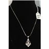 Image 1 : ELEGANT WOMENS PEARL & DIAMOND PENDANT WITH  FIVE GRADUATED DANGLE PEARLS AND SEVEN ROUND  DIAMONDS 