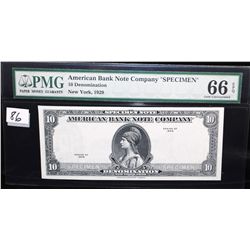 1929 $10 SPECIMEN NOTE - PMG 66EPQ - SCARCE!