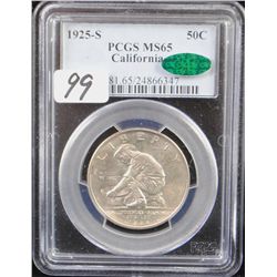 RARE 1925-S CALIFORNIA COMMEMORATIVE DOLLAR -  PCGS MS65 "CAC"