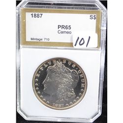 1887 MORGAN DOLLAR - PCI PR65 CAMEO (A PR65  CAMEO LISTS @ $8,500.00)