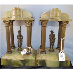 PAIR OF VINTAGE ALABASTER FIGURAL PIECES -  NICE!
