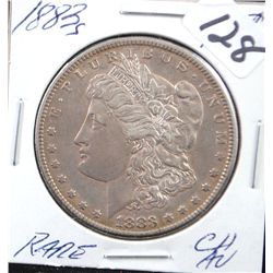 1883-S MORGAN DOLLAR - RARE DATE - SELLER  GRADED @ CH.AU LITE TONED