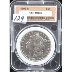 KEY DATE - 1903-S MORGAN DOLLAR - NAC MS66 (A  MS66 LISTS @ $18,000.00)