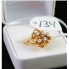 Image 2 : MANS 14K YELLOW GOLD DIAMOND NUGGET RING WITH  FIVE ROUND FULL CUT DIAMONDS - WEIGHS 6.7  GRAMS - AP