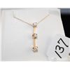 Image 1 : LADIES DIAMOND PAST-PRESENT-FUTURE 14K YELLOW  GOLD PENDANT WITH THREE GRADUATED ROUND  DIAMONDS (AP