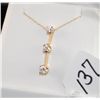 Image 2 : LADIES DIAMOND PAST-PRESENT-FUTURE 14K YELLOW  GOLD PENDANT WITH THREE GRADUATED ROUND  DIAMONDS (AP