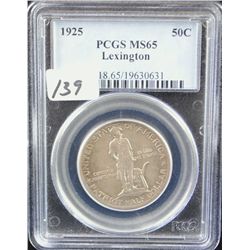 1925 LEXINGTON COMMEMORATIVE HALF DOLLAR -  PCGS MS65