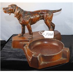 GREAT SIGNED "NUART" METAL ASHTRAY - APPROX.  7" TALL, 9" WIDE, 8" DEEP - GREAT PIECE!