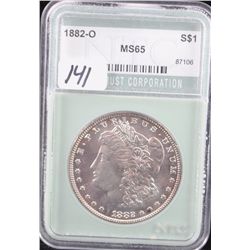 1882-0 MORGAN DOLLAR - NTC MS65 (A MS65 LISTS  @ $1,250.00)