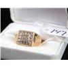 Image 1 : MANS DIAMOND CLUSTER RING WITH EIGHTEEN  CHANNEL SET ROUND DIAMONDS IN A 10K YELLOW  GOLD RING - WEI