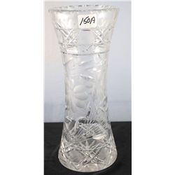 VINTAGE CUT GLASS VASE - APPROX. 10" TALL- NO  DAMAGE
