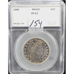 1896 BARBER HALF DOLLAR - SEGS PR63 (A PR63  LISTS AT $1,200.00)