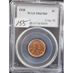 RARE 1930 LINCOLN CENT - PCGS MS67RD