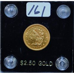 1838 CLASSIC HEAD $2 1/2 GOLD COIN - SELLER  GRADED @ AU50 (A AU50 LISTS AT $1,800.00)