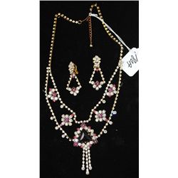 RARE VINTAGE MATCHING NECKLACE & EARRINGS