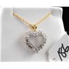 Image 1 : WOMENS DIAMOND HEART SHAPED PENDANT WITH  ROUND AND BAGUETTE DIAMONDS SET IN  10K   YELLOW GOLD PEND