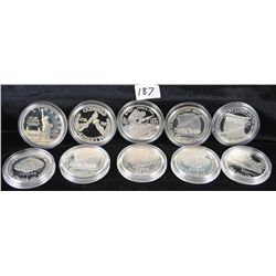 TEN SILVER (90%) COMMEMORATIVE DOLLARS  INCLUDES - 1986 STATUE OF LIBERTY, 1987 WE  THE PEOPLE, KORE